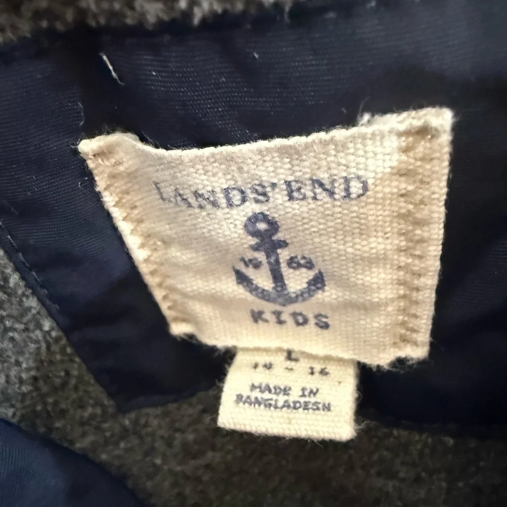 Lands' End Grow a Longs  Two-Tone Blue winter Jacket sz 14-16